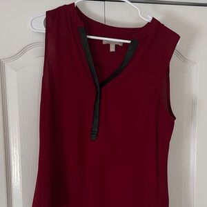Elegant Burgundy Sleeveless Top Banana republic